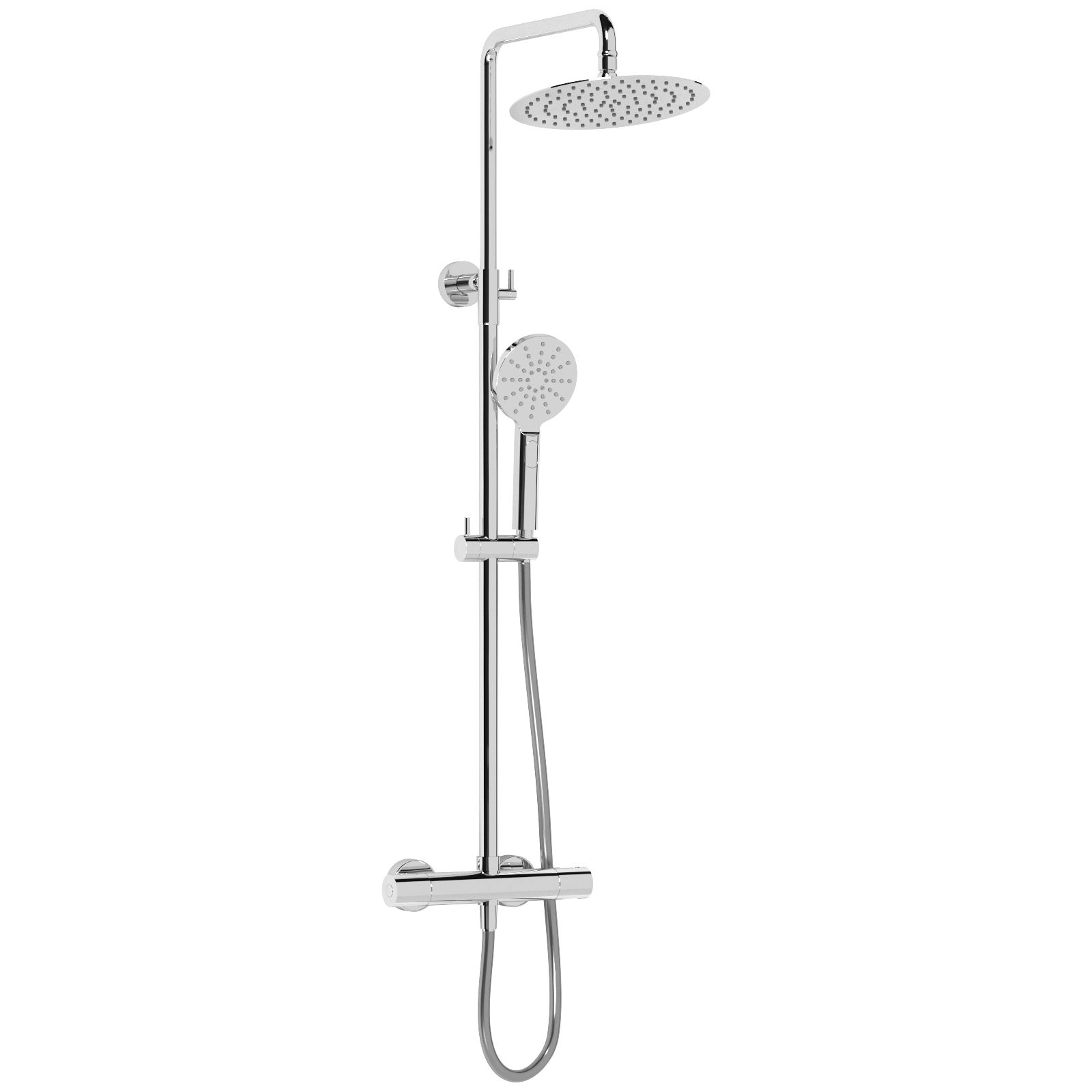 Aras Chrome Round Thermostatic Bar Shower Valve Kit Utopia Bathrooms