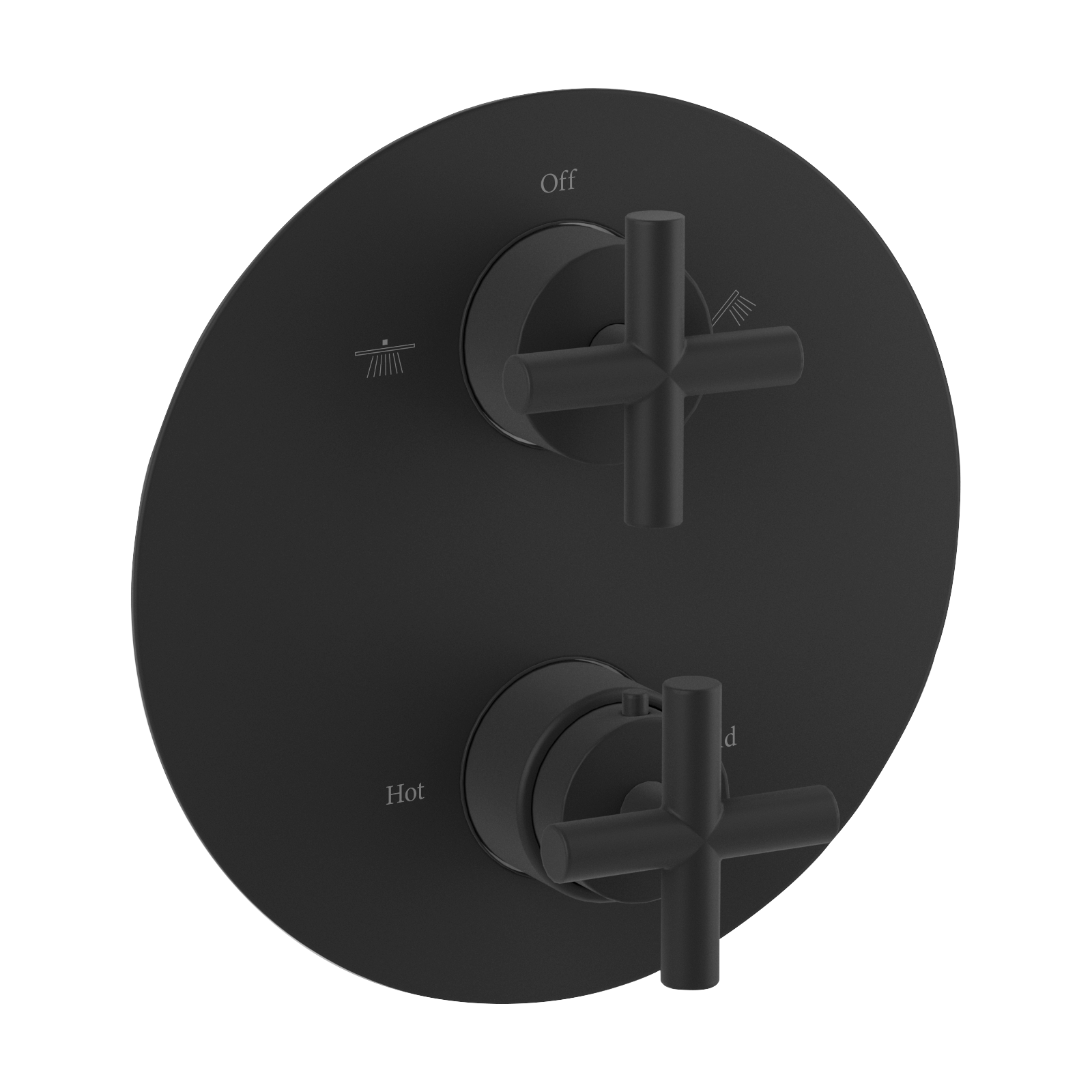 Stapleford Matt Black Dual Outlet Concealed Thermostatic Shower Valve