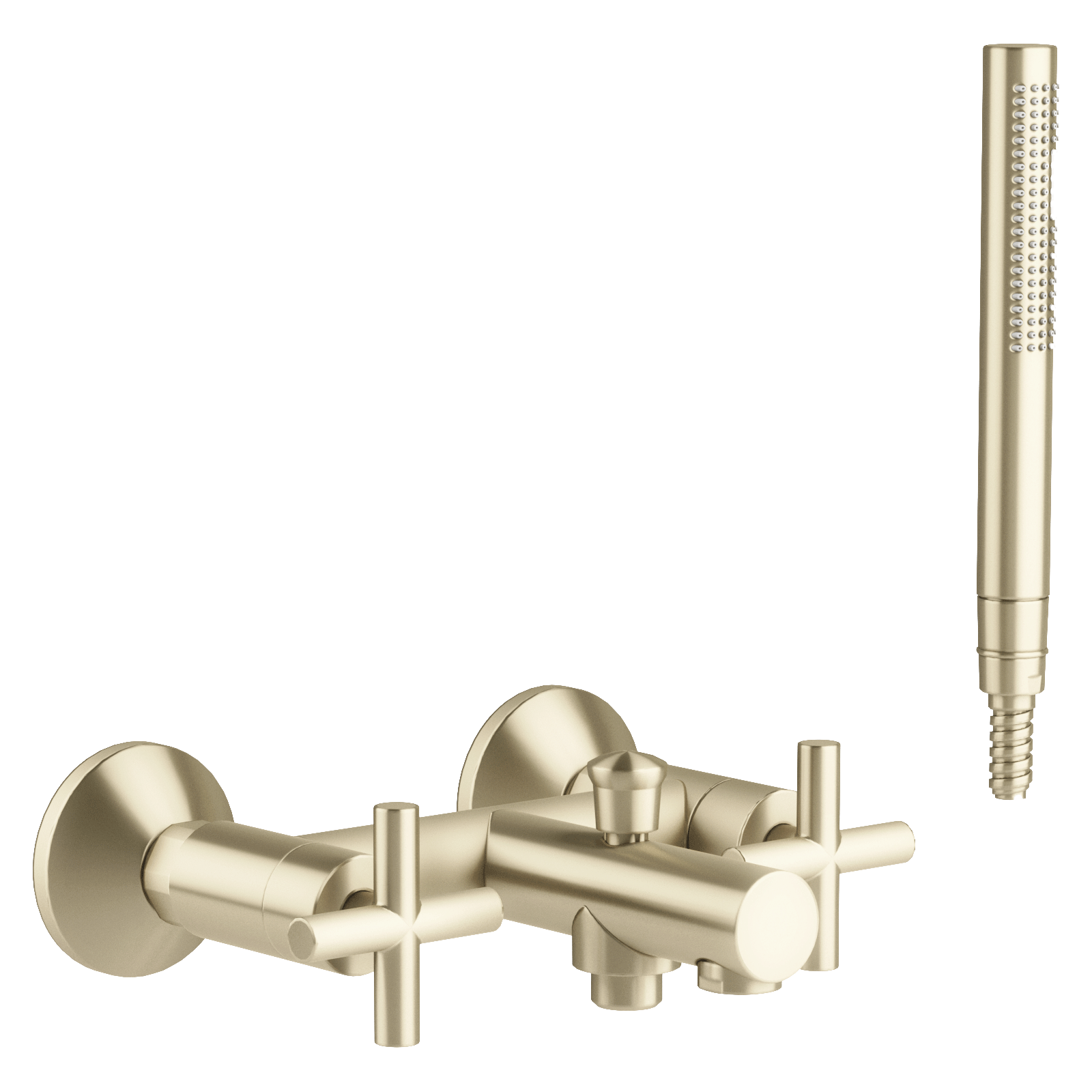 Stapleford Vintage Brass Wall Mounted Bath Shower Mixer and Handset