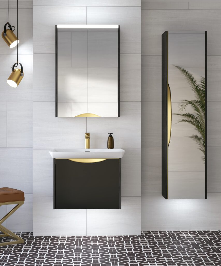 Rift Black and Black with Brushed Brass